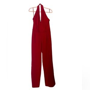 New York & company red jumpsuit size medium